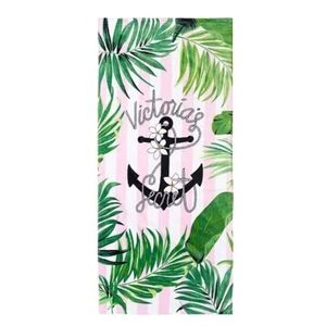 Victorias Secret Tropical Paradise Palm Anchor Pink beach towel RARE 30x64 NWT